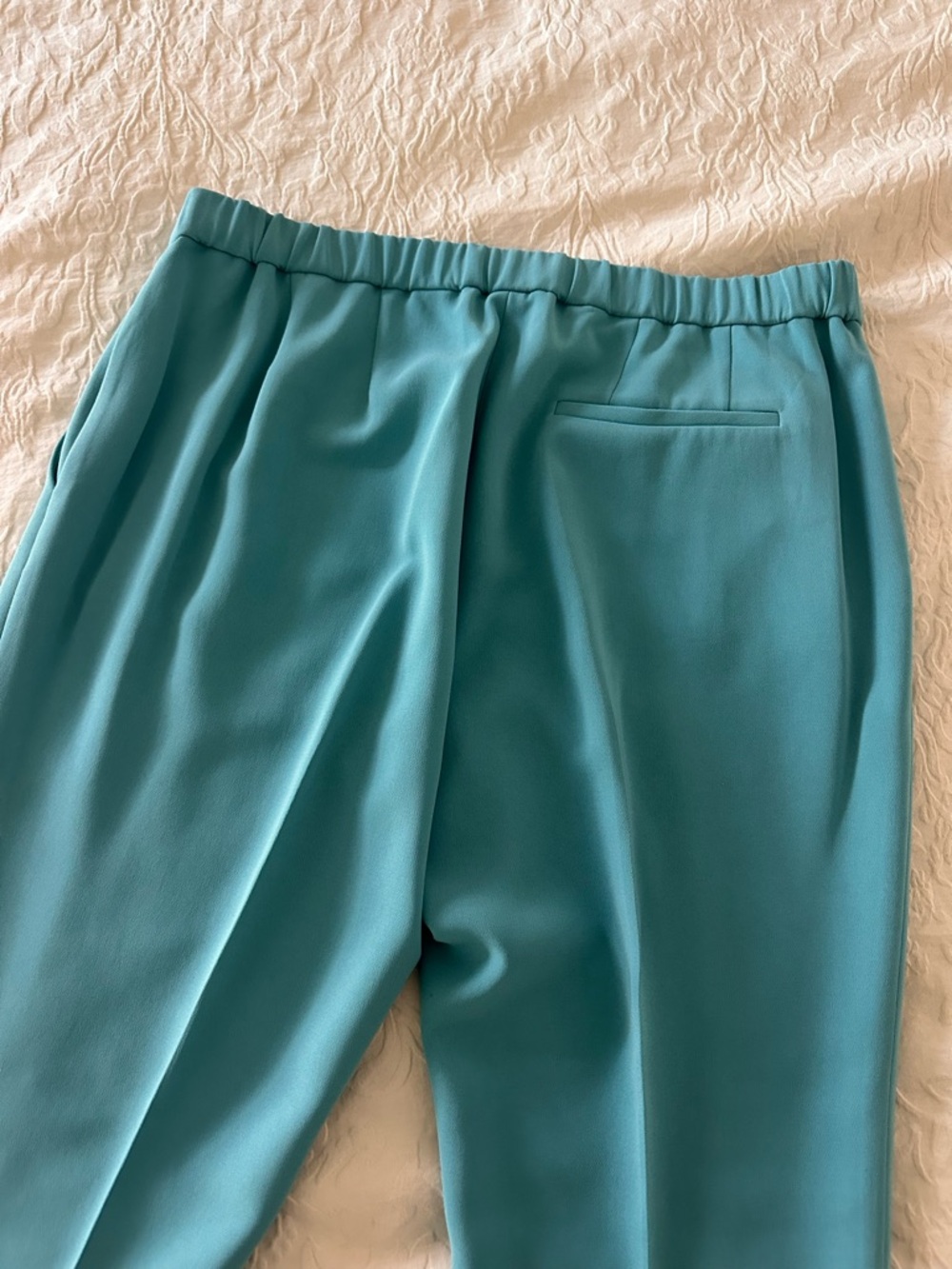 Theory Cropped Pull-On Pants in Aqua Blue - Picture 6 of 6